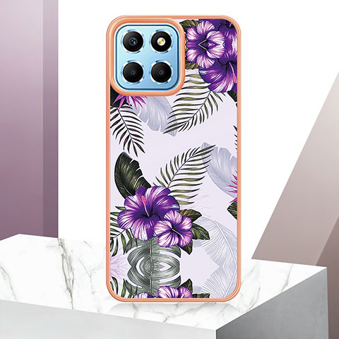 Coque Silicone Motif Fantaisie Souple Couleur Unie Etui Housse Y06B pour Huawei Honor 70 Lite 5G Violet