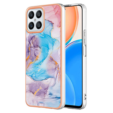 Coque Silicone Motif Fantaisie Souple Couleur Unie Etui Housse Y06B pour Huawei Honor X8 4G Bleu