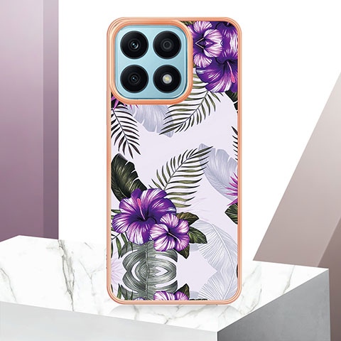 Coque Silicone Motif Fantaisie Souple Couleur Unie Etui Housse Y06B pour Huawei Honor X8a 4G Violet