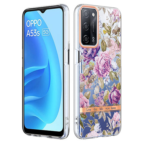 Coque Silicone Motif Fantaisie Souple Couleur Unie Etui Housse Y06B pour Oppo A53s 5G Violet Clair