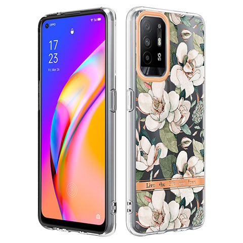 Coque Silicone Motif Fantaisie Souple Couleur Unie Etui Housse Y06B pour Oppo Reno5 Z 5G Blanc