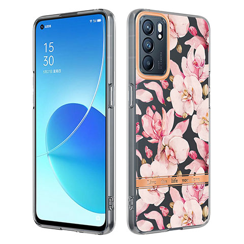 Coque Silicone Motif Fantaisie Souple Couleur Unie Etui Housse Y06B pour Oppo Reno6 5G Rose