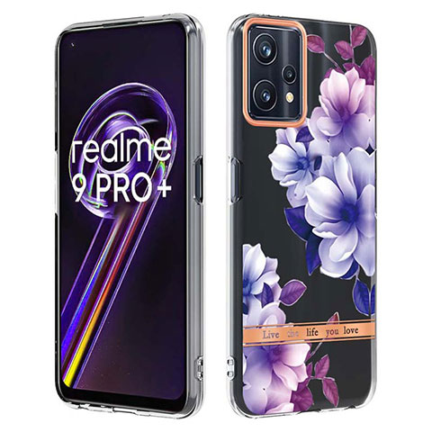 Coque Silicone Motif Fantaisie Souple Couleur Unie Etui Housse Y06B pour Realme 9 4G Violet