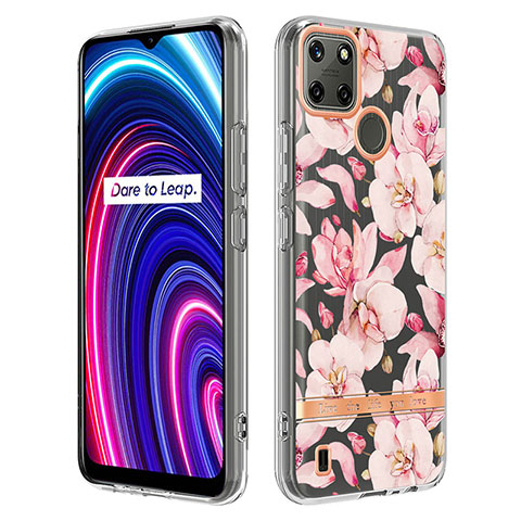 Coque Silicone Motif Fantaisie Souple Couleur Unie Etui Housse Y06B pour Realme C25Y India Rose