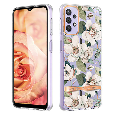 Coque Silicone Motif Fantaisie Souple Couleur Unie Etui Housse Y06B pour Samsung Galaxy A13 4G Blanc