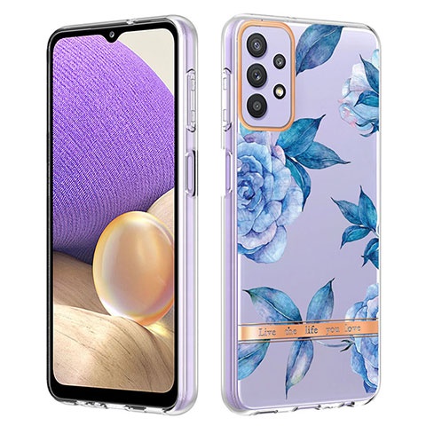 Coque Silicone Motif Fantaisie Souple Couleur Unie Etui Housse Y06B pour Samsung Galaxy A23 5G Bleu