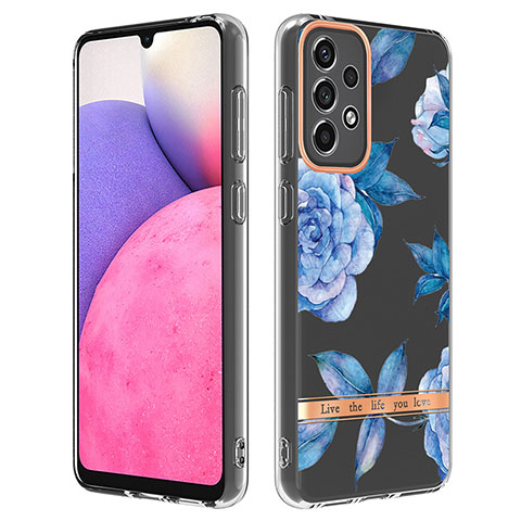 Coque Silicone Motif Fantaisie Souple Couleur Unie Etui Housse Y06B pour Samsung Galaxy A33 5G Bleu