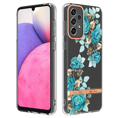 Coque Silicone Motif Fantaisie Souple Couleur Unie Etui Housse Y06B pour Samsung Galaxy A33 5G Cyan