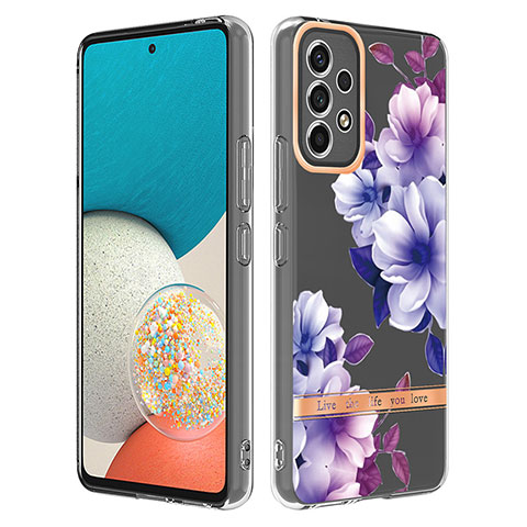 Coque Silicone Motif Fantaisie Souple Couleur Unie Etui Housse Y06B pour Samsung Galaxy A53 5G Violet