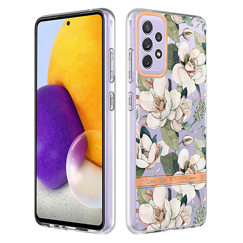 Coque Silicone Motif Fantaisie Souple Couleur Unie Etui Housse Y06B pour Samsung Galaxy A72 4G Blanc