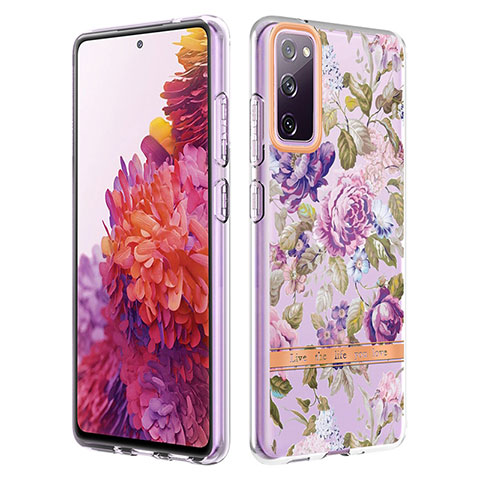 Coque Silicone Motif Fantaisie Souple Couleur Unie Etui Housse Y06B pour Samsung Galaxy S20 FE 5G Violet Clair