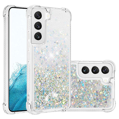 Coque Silicone Motif Fantaisie Souple Couleur Unie Etui Housse Y06B pour Samsung Galaxy S21 Plus 5G Argent