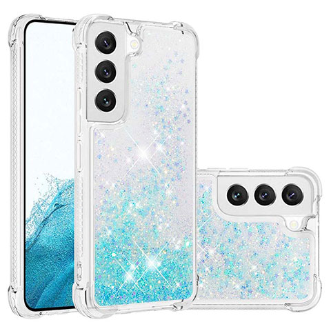 Coque Silicone Motif Fantaisie Souple Couleur Unie Etui Housse Y06B pour Samsung Galaxy S21 Plus 5G Cyan