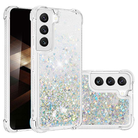 Coque Silicone Motif Fantaisie Souple Couleur Unie Etui Housse Y06B pour Samsung Galaxy S25 Plus 5G Argent