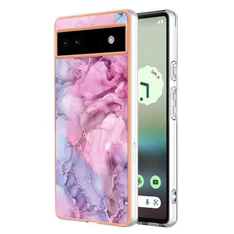 Coque Silicone Motif Fantaisie Souple Couleur Unie Etui Housse Y07B pour Google Pixel 6a 5G Violet Clair