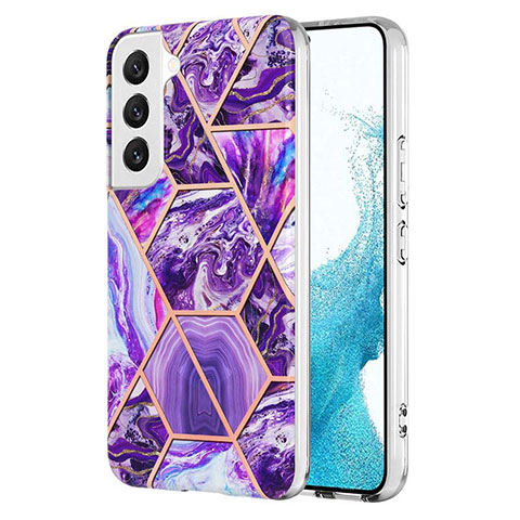 Coque Silicone Motif Fantaisie Souple Couleur Unie Etui Housse Y08B pour Samsung Galaxy S21 5G Violet