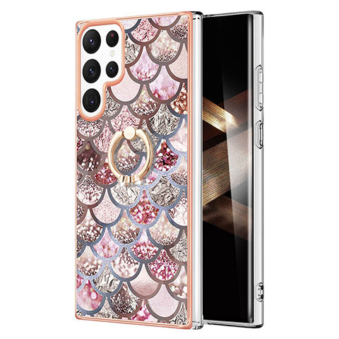 Coque Silicone Motif Fantaisie Souple Couleur Unie Etui Housse Y15B pour Samsung Galaxy S24 Ultra 5G Marron