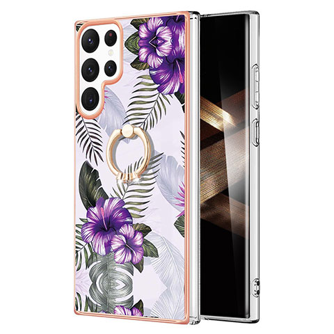 Coque Silicone Motif Fantaisie Souple Couleur Unie Etui Housse Y15B pour Samsung Galaxy S24 Ultra 5G Violet