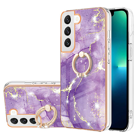 Coque Silicone Motif Fantaisie Souple Couleur Unie Etui Housse Y16B pour Samsung Galaxy S22 Plus 5G Violet