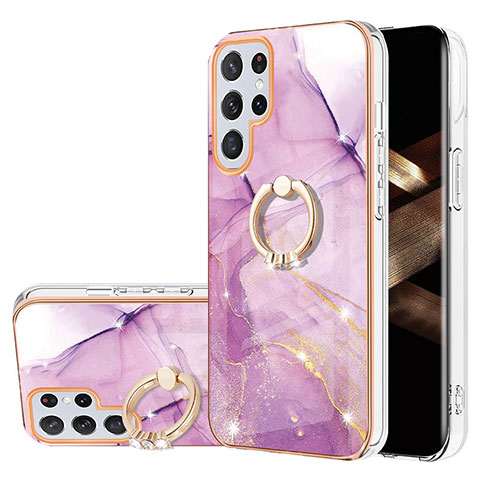 Coque Silicone Motif Fantaisie Souple Couleur Unie Etui Housse Y16B pour Samsung Galaxy S24 Ultra 5G Violet Clair