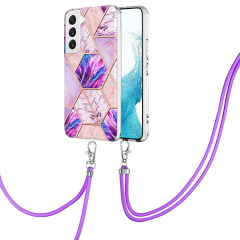 Coque Silicone Motif Fantaisie Souple Couleur Unie Etui Housse Y18B pour Samsung Galaxy S21 5G Violet Clair