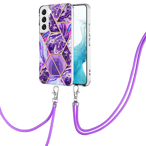 Coque Silicone Motif Fantaisie Souple Couleur Unie Etui Housse Y18B pour Samsung Galaxy S22 5G Violet