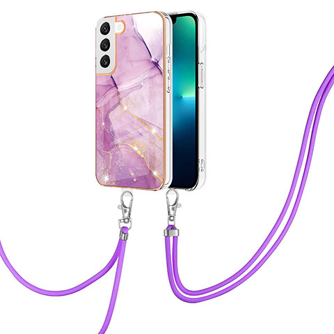 Coque Silicone Motif Fantaisie Souple Couleur Unie Etui Housse Y21B pour Samsung Galaxy S21 5G Violet Clair