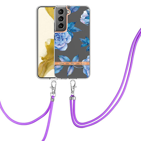 Coque Silicone Motif Fantaisie Souple Couleur Unie Etui Housse Y22B pour Samsung Galaxy S21 5G Bleu