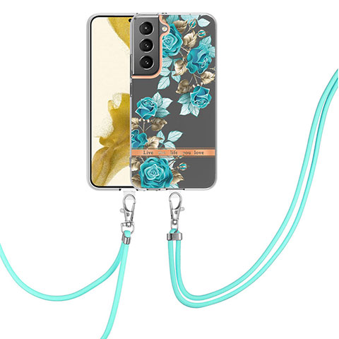 Coque Silicone Motif Fantaisie Souple Couleur Unie Etui Housse Y22B pour Samsung Galaxy S21 5G Cyan