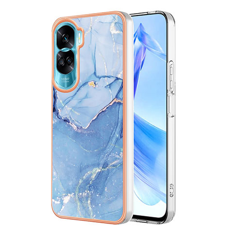 Coque Silicone Motif Fantaisie Souple Couleur Unie Etui Housse YB1 pour Huawei Honor 90 Lite 5G Bleu