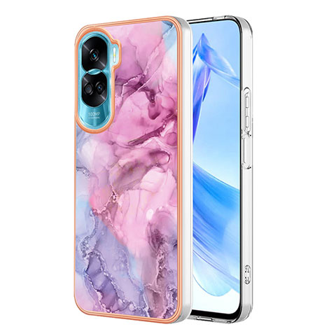 Coque Silicone Motif Fantaisie Souple Couleur Unie Etui Housse YB1 pour Huawei Honor 90 Lite 5G Rose