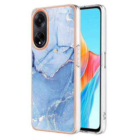 Coque Silicone Motif Fantaisie Souple Couleur Unie Etui Housse YB1 pour Oppo A98 5G Bleu