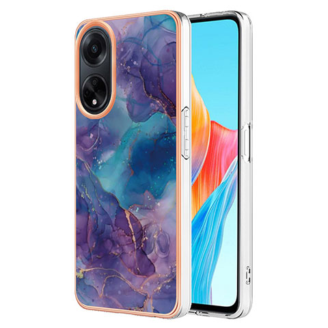 Coque Silicone Motif Fantaisie Souple Couleur Unie Etui Housse YB1 pour Oppo A98 5G Violet