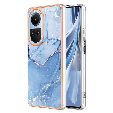 Coque Silicone Motif Fantaisie Souple Couleur Unie Etui Housse YB1 pour Oppo Reno10 5G Bleu