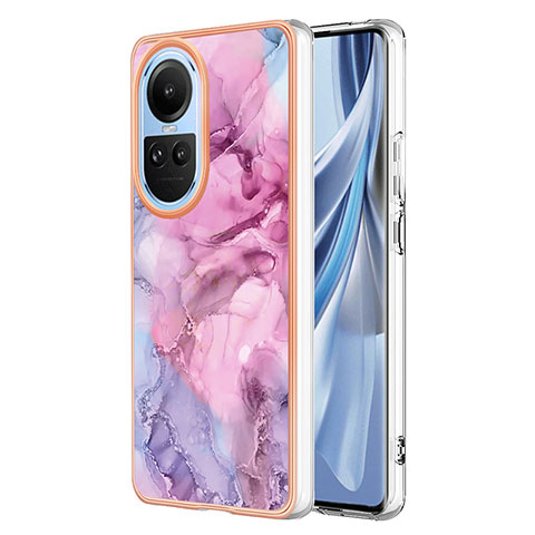 Coque Silicone Motif Fantaisie Souple Couleur Unie Etui Housse YB1 pour Oppo Reno10 Pro 5G Rose