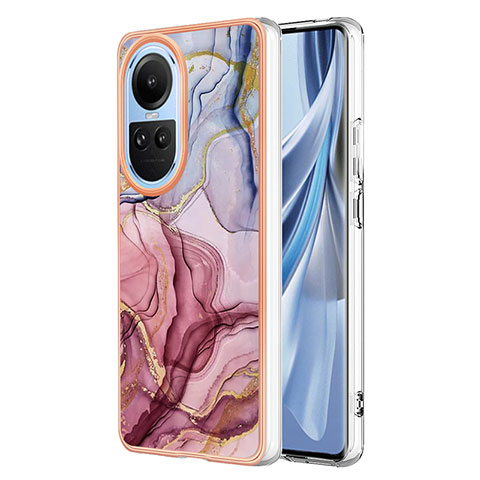 Coque Silicone Motif Fantaisie Souple Couleur Unie Etui Housse YB1 pour Oppo Reno10 Pro 5G Violet Clair