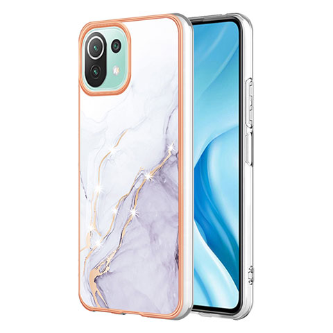 Coque Silicone Motif Fantaisie Souple Couleur Unie Etui Housse YB1 pour Xiaomi Mi 11 Lite 5G Blanc