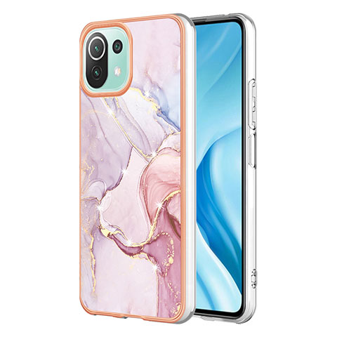 Coque Silicone Motif Fantaisie Souple Couleur Unie Etui Housse YB1 pour Xiaomi Mi 11 Lite 5G NE Rose