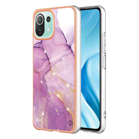 Coque Silicone Motif Fantaisie Souple Couleur Unie Etui Housse YB1 pour Xiaomi Mi 11 Lite 5G NE Violet Clair