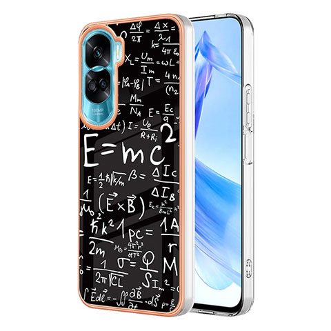 Coque Silicone Motif Fantaisie Souple Couleur Unie Etui Housse YB2 pour Huawei Honor 90 Lite 5G Noir