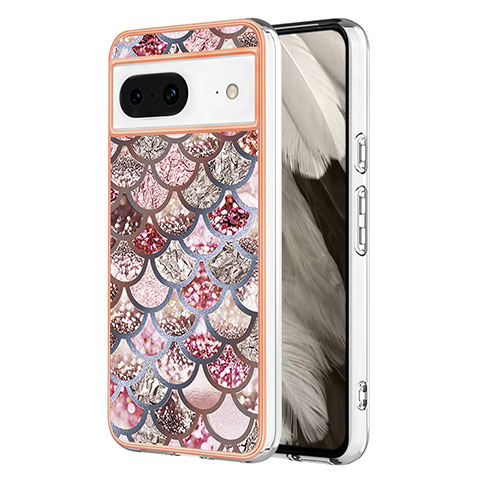 Coque Silicone Motif Fantaisie Souple Couleur Unie Etui Housse YB3 pour Google Pixel 8 5G Marron