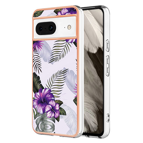 Coque Silicone Motif Fantaisie Souple Couleur Unie Etui Housse YB3 pour Google Pixel 8 5G Violet