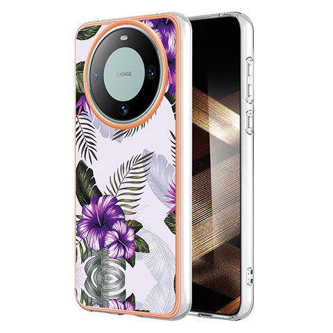 Coque Silicone Motif Fantaisie Souple Couleur Unie Etui Housse YB3 pour Huawei Mate 60 Pro Violet