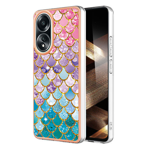 Coque Silicone Motif Fantaisie Souple Couleur Unie Etui Housse YB3 pour Oppo A18 Colorful