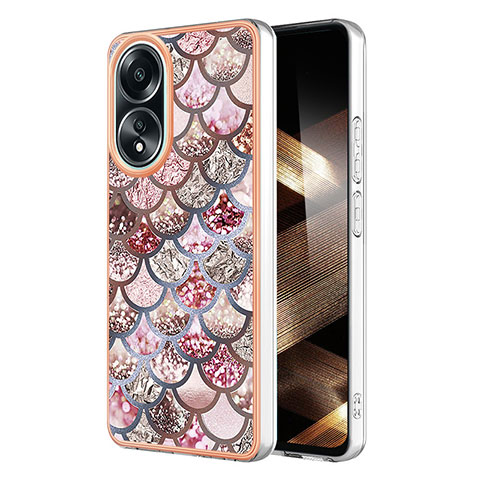 Coque Silicone Motif Fantaisie Souple Couleur Unie Etui Housse YB3 pour Oppo A18 Marron