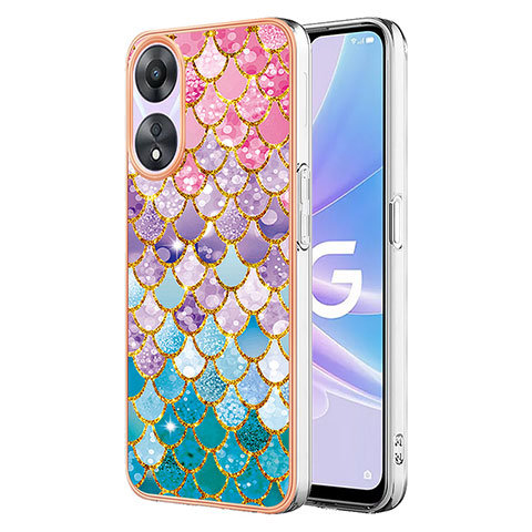 Coque Silicone Motif Fantaisie Souple Couleur Unie Etui Housse YB3 pour Oppo A78 5G Colorful