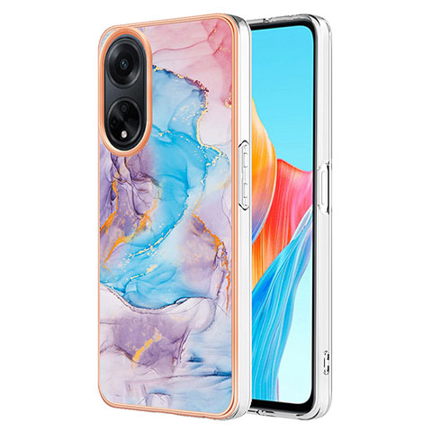 Coque Silicone Motif Fantaisie Souple Couleur Unie Etui Housse YB3 pour Oppo A98 5G Bleu