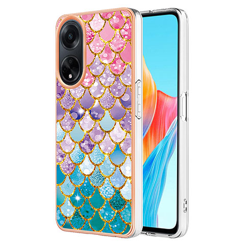 Coque Silicone Motif Fantaisie Souple Couleur Unie Etui Housse YB3 pour Oppo A98 5G Colorful