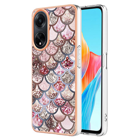 Coque Silicone Motif Fantaisie Souple Couleur Unie Etui Housse YB3 pour Oppo A98 5G Marron