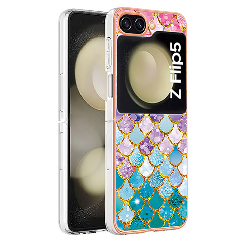 Coque Silicone Motif Fantaisie Souple Couleur Unie Etui Housse YB3 pour Samsung Galaxy Z Flip5 5G Colorful